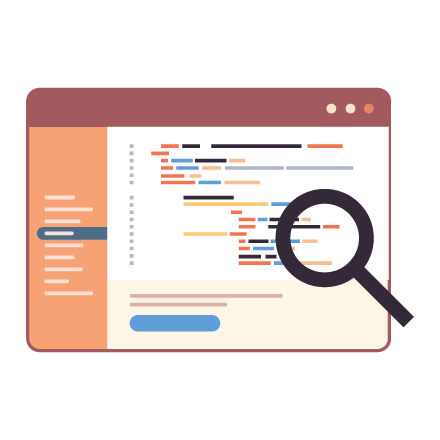 Ilustração representando uma página de buscas de um site.